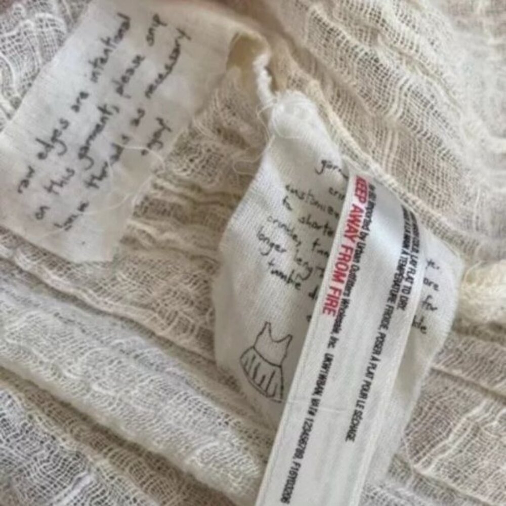 Free People x Free People One Gauzy Boho Cream Crochet Trim Mini Tent Dress - Picture 9 of 11